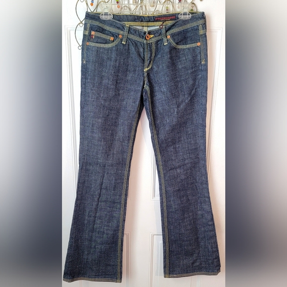 Ag Adriano Goldschmied Denim - AG Adriano Goldschmied The Merlot Flare Jeans Womens 28 Dark Wash Low Rise Stret